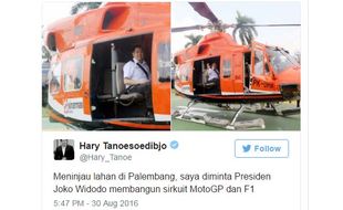 MOTOGP DI INDONESIA : Hary Tanoe Ngaku Diminta Jokowi Bangun Sirkuit Jakabaring