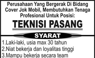 Lowongan Kerja: CV. SPORTLINE