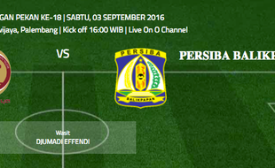 ISC A 2016 : SRIWIJAYA FC VS PERSIBA BALIKPAPAN : Preview, Prediksi dan Prakiraan Pemain