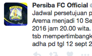 ISC A 2016 : Jadwal Persiba Balikpapan vs Arema Diajukan