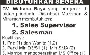 Lowongan Kerja: CV. WAHANA RAYA