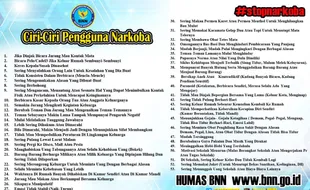 #CIRIPENGGUNANARKOBA : Ini 53 Ciri Pengguna Narkoba versi BNN yang Sedang Heboh