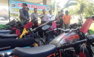 RAZIA GUNUNGKIDUL : Polisi Amankan Sepuluh Motor Bodong