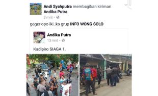 TURN BACK HOAX : Postingan Facebook Kadipiro Siaga I Hoax! Ini Penjelasan Kapolsek Banjarsari Solo