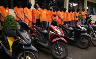 KRIMINAL SLEMAN : 11 Pelaku Curanmor Ditangkap, 2 Masih Anak-anak