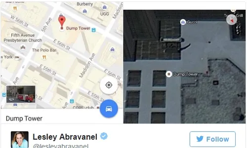 Di Google Map, Trump Tower Ganti Nama Jadi “Tempat Sampah”