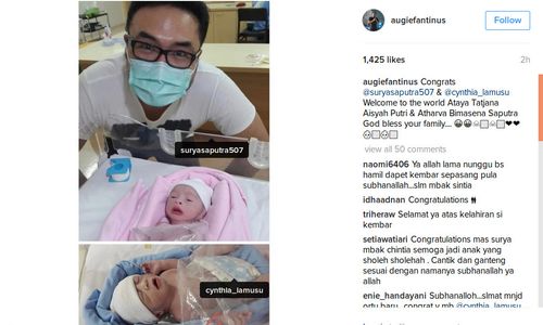 Inilah Nama Anak Kembar Cynthia Lamusu