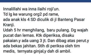 PENCULIKAN SEMARANG : Kabar Penculikan dan Pengambilan Organ Jadi Viral, Nyata atau Hoax?