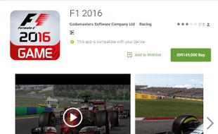 GAME TERBARU : Game F1 2016 Bisa Dimainkan di Android