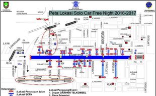 TAHUN BARU 2017 : Car Free Night, Ini 11 Ruas Jalan Rawan Macet di Solo