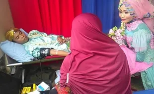 KISAH UNIK : Resepsi Nikah di Boyolali Diskors Gara-Gara Mempelai Pria Ingin Menyumbang Darah