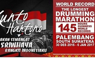 Kunto Hartono Pecahkan Rekor Dunia Menabuh Drum 145 Jam Nonsetop