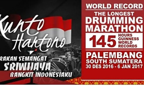 Kunto Hartono Pecahkan Rekor Dunia Menabuh Drum 145 Jam Nonsetop