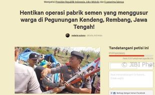 PABRIK SEMEN KENDENG : Aktivis Penolak Eksplorasi Karst Diperiksa Polisi