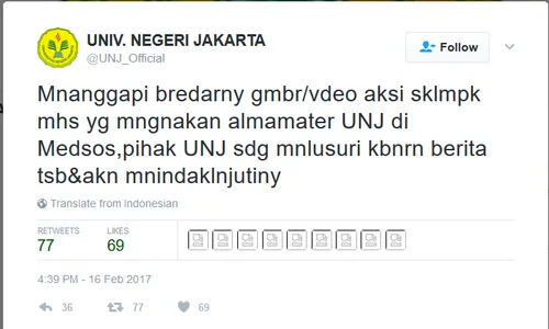 UNJ Bakal Usut Kasus Mahasiswa Potong Leher Ayam saat Demo