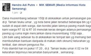 INFRASTRUKTUR SERMARANG : Jalan Dipasangi Paving Block, Netizen Justru Gusar, Kenapa?