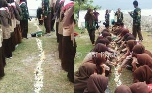 Bikin Geram! Kelompok Berseragam Pramuka Ini Disuruh Makan Makanan di Tanah