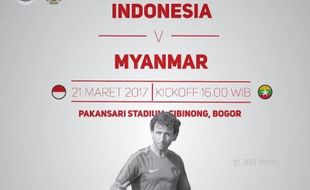 LAGA UJI COBA : Babak I: Indonesia Diimbangi Myanmar 1-1