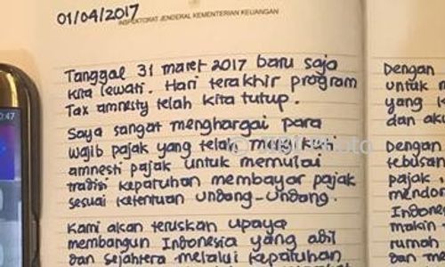 Ditulis Tangan, Ini Isi Surat Sri Mulyani untuk Petugas Pajak