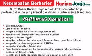 LOWONGAN KERJA HARIAN JOGJA : Dibutuhkan Staff Event Organizer