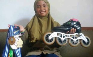 KISAH INSPIRATIF : Melihat Keseharian Noura, Atlet Sepatu Roda Asal Jogja Peraih 17 Medali