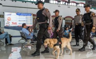 FOTO MUDIK 2017 : Stasiun Tawang Selalu Disisir Anjing