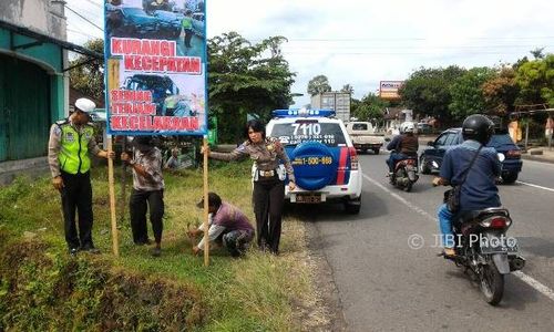 MUDIK 2017 : Spanduk Peringatan Dipasang di Daerah Rawan Kecelakaan Boyolali