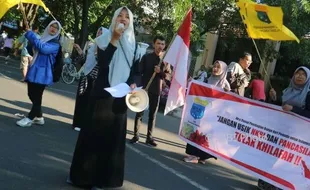 Tolak Organisasi Anti-Pancasila, PMII Pabelan Gelar Aksi di CFD Solo