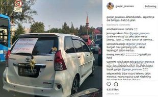 LEBARAN 2017 : Pasang Kalimat Unik, Pengguna Jalan Ini Sita Perhatian Gubernur Ganjar