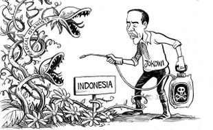 New York Times Tampilkan Karikatur Jokowi Lawan Islam Radikal