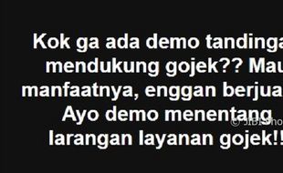 TRANSPORTASI SALATIGA : Lawan Penolak Gojek, Ada Demo Tandingan di Facebook?