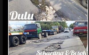 INFRASTRUKTUR SEMARANG : Jalan Dekat Pelabuhan Rusak, Hendi Dicibir