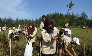 SISWA MENGENAL NUSANTARA 2017 : Di Bengkulu, Pelajar Jateng Tanam Mangrove