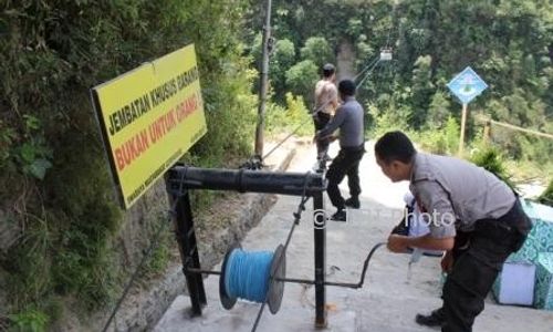 INFRASTRUKTUR KLATEN : Dapat Bantuan Presiden, Dukuh Terpencil Girpasang Dibuatkan Sling Melintasi Jurang