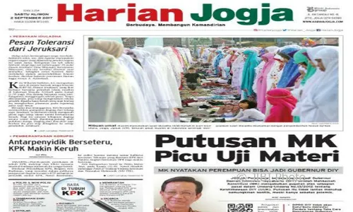 HARIAN JOGJA HARI INI : Putusan MK Picu Uji Materi