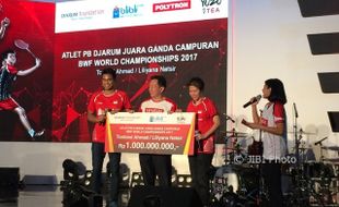 Jadi Juara Dunia, Tontowi/Liliyana Dapat Bonus Rp1 M dari Djarum