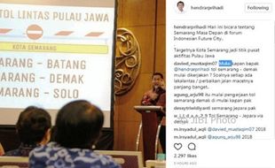 WALI KOTA SEMARANG : Hendi Foto di Indonesia Future City 2017, Warganet Penasaran Tol Semarang-Demak