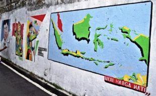 Foto Mural di Ungaran Ingatkan NKRI