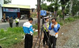 Olah TKP Kecelakaan Kanit Dikyasa Polres Sukoharjo Gunakan Teknologi Terbaru