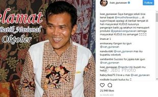 Hari Batik Nasional, Ivan Gunawan Banggakan Bupati Kudus