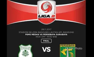 LIGA 2 : Final PSMS Vs Persebaya: Saling Balas, Laga Imbang 2-2 di Babak Pertama