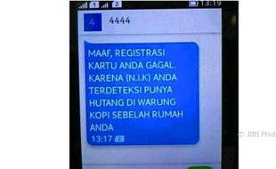 MEME TERBARU : Kocaknya Meme SMS Balasan Ngawur saat Registrasi Kartu SIM