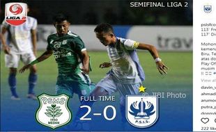 LIGA 2 : Dramatis, PSIS Kalah 0-2 dari PSMS di Ekstra Time