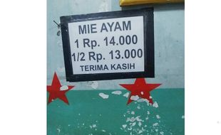 Coba Tebak! Berapa Harga 1/2 Porsi Mi Ayam?