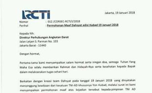 Dahsyat Dianggap Lecehkan TNI, RCTI Akhirnya Minta Maaf