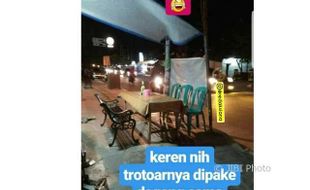 Kursi Trotoar Dipakai Lapak Jualan, Kreatif atau Aji Mumpung?