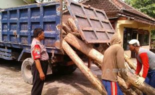 Polisi Sita 32 Batang Kayu Jati Hasil Pembalakan Liar di Sragen