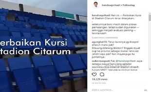 INFRASRUKTUR SEMARANG : Kursi Stadion Citarum Sempit, Ini Alasan Wali Kota Hendi