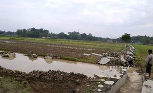 Saluran Irigasi di Imogiri Jebol, 20 Ha Sawah Terancam Kekeringan