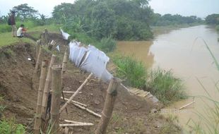 BENCANA SUKOHARJO : Tanggul Kali Samin di Kesongo Melebar, Kekhawatiran Warga Kian Besar